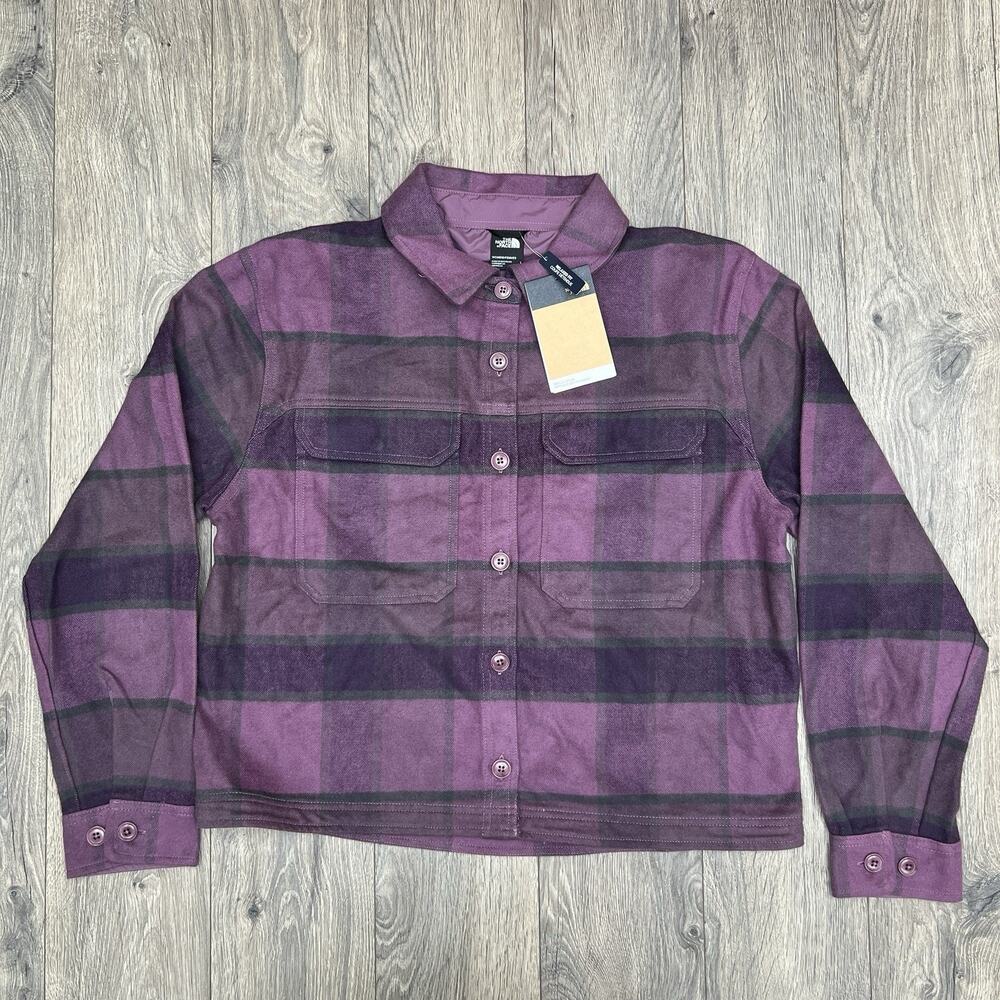 The North Face Flannel Shirt Sweater Size Large Womens Midnight Mauve Valley